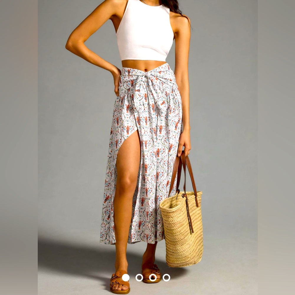 BNWT Anthropologie Poplin Tie Front Skirt